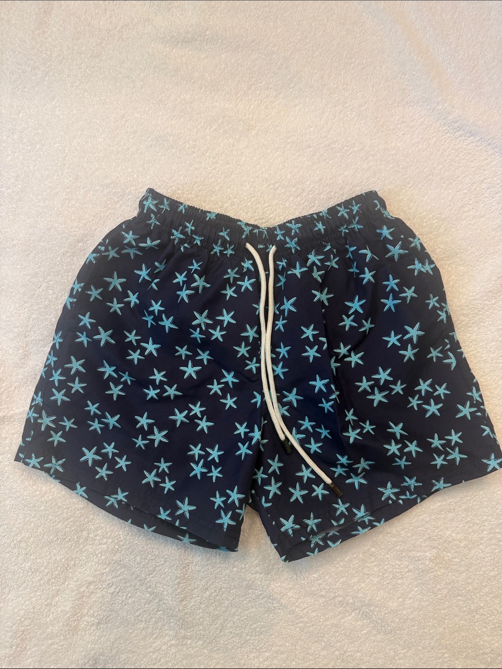 NWOT Kids Navy Blue Starfish Swim Trunks
